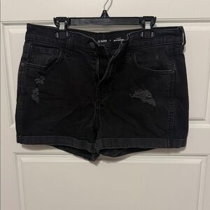 Old Navy Black Distressed Jean Shorts